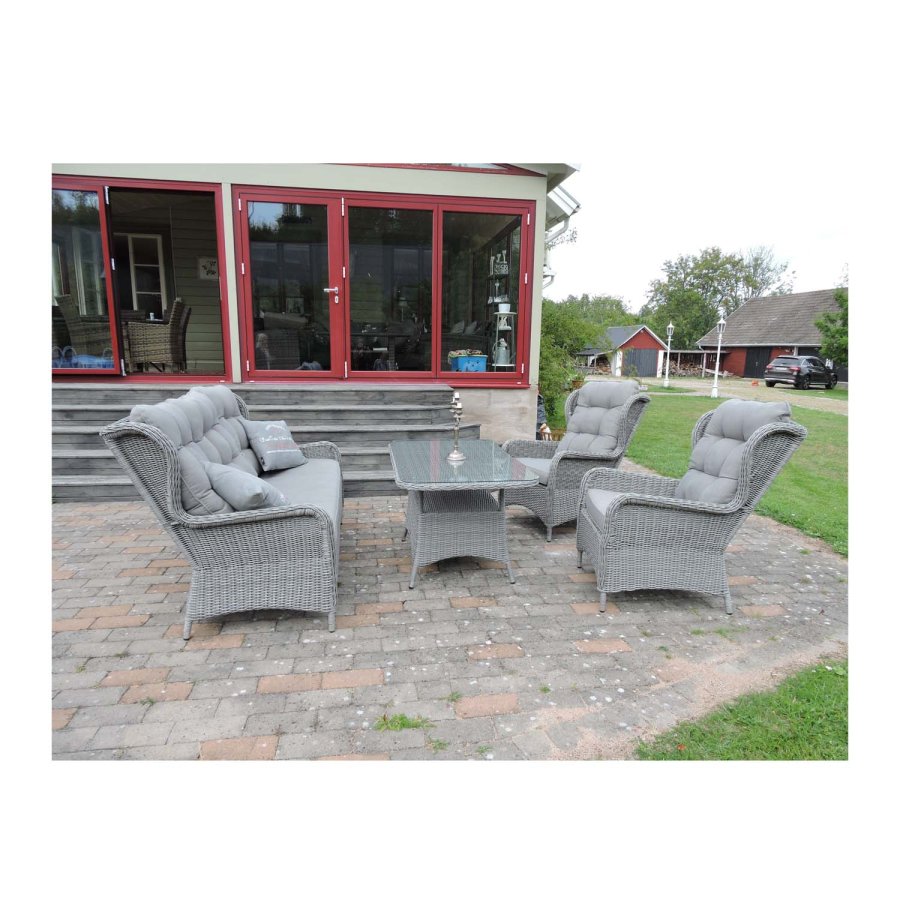 VENTURE DESIGN Washington sofa havest 3+2+1 m. gr hynder - gr rattan 