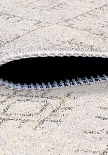 TEPPI WOOBTNY0230 gulvtppe m. mnster, rektangulr - creme/multifarvet bomuld/chenille (160x230)