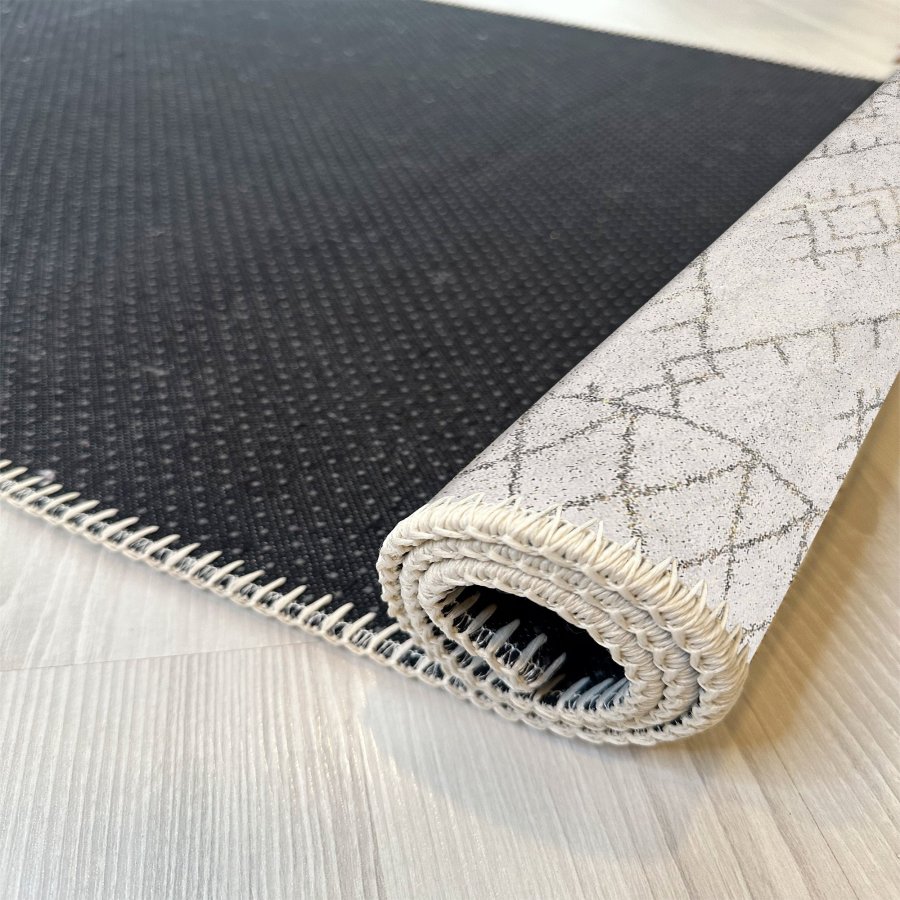 TEPPI WOOBTNY0230 gulvtppe m. mnster, rektangulr - creme/multifarvet bomuld/chenille (160x230)