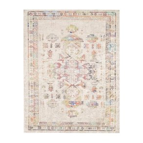 TEPPI WOOBTNY0245 gulvtppe m. mnster, rektangulr - creme/multifarvet bomuld/chenille ( (120x180)