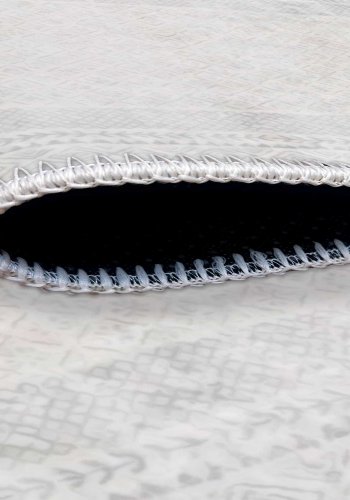 TEPPI WOOBTNY0248 gulvtppe m. mnster, rektangulr - gr/multifarvet bomuld/chenille (120x180)