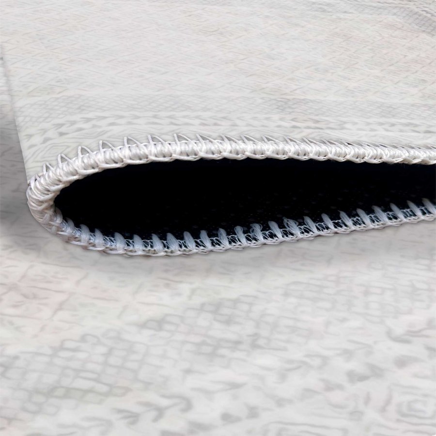 TEPPI WOOBTNY0248 gulvtppe m. mnster, rektangulr - gr/multifarvet bomuld/chenille (120x180)