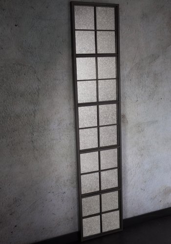 DUTCHBONE Vintage vgspejl, rektangulr - spejlglas og sort strygejern (178x38)