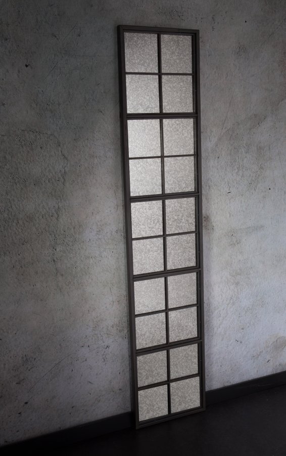 DUTCHBONE Vintage vgspejl, rektangulr - spejlglas og sort strygejern (178x38)