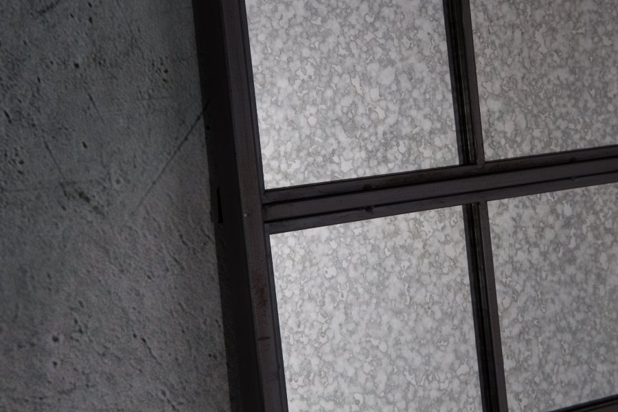 DUTCHBONE Vintage vgspejl, rektangulr - spejlglas og sort strygejern (178x38)