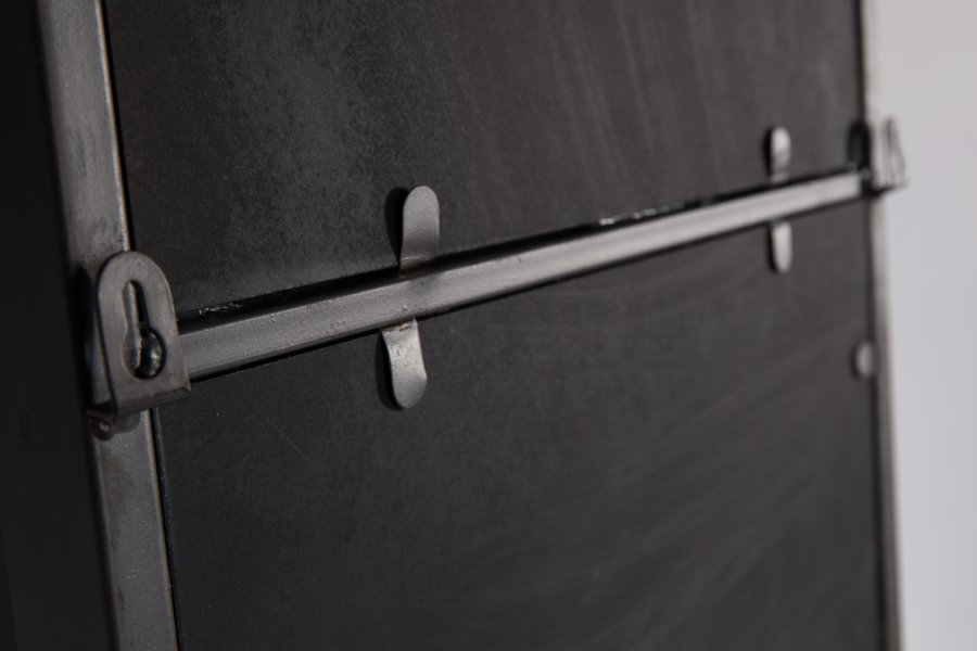 DUTCHBONE Vintage vgspejl, rektangulr - spejlglas og sort strygejern (178x38)