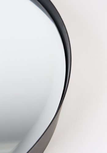 WHITE LABEL LIVING Raj Large vgspejl, rund - spejlglas og sort stl (75)