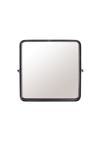 DUTCHBONE Poke vgspejl M, kvadratisk - spejlglas og sort strygejern (41x41)