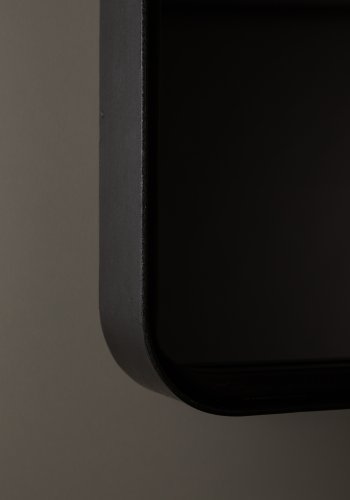 DUTCHBONE Poke vgspejl M, kvadratisk - spejlglas og sort strygejern (41x41)