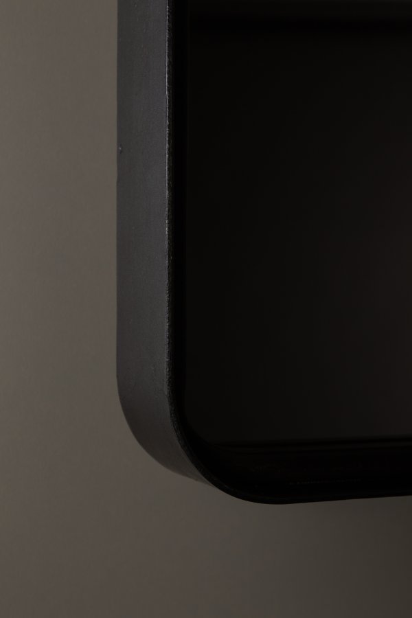 DUTCHBONE Poke vgspejl M, kvadratisk - spejlglas og sort strygejern (41x41)