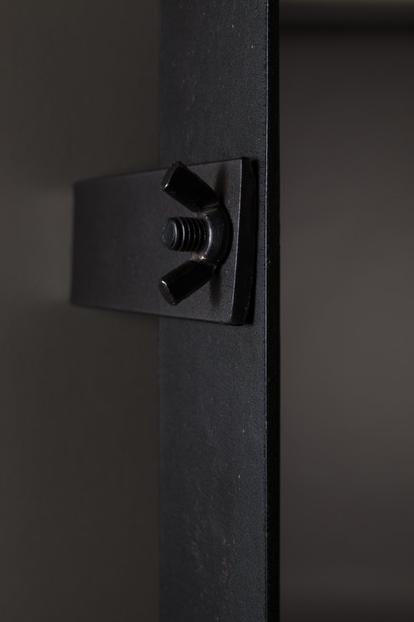 DUTCHBONE Poke vgspejl M, kvadratisk - spejlglas og sort strygejern (41x41)