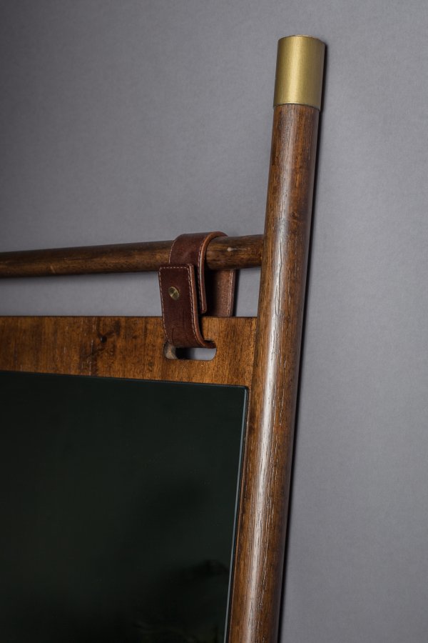 DUTCHBONE Riva gulvspejl, rektangulr - spejlglas og brun bgetr (180x60)