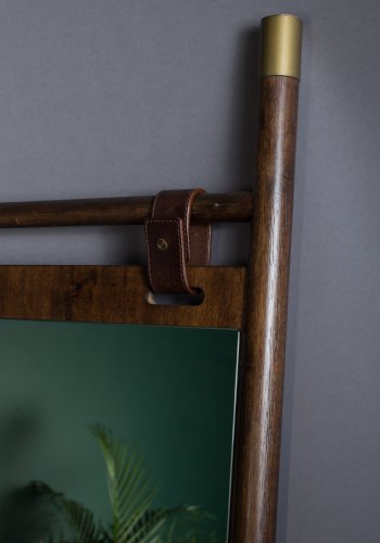 DUTCHBONE Riva gulvspejl, rektangulr - spejlglas og brun bgetr (180x60)