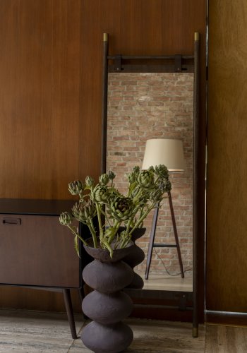 DUTCHBONE Riva gulvspejl, rektangulr - spejlglas og brun bgetr (180x60)