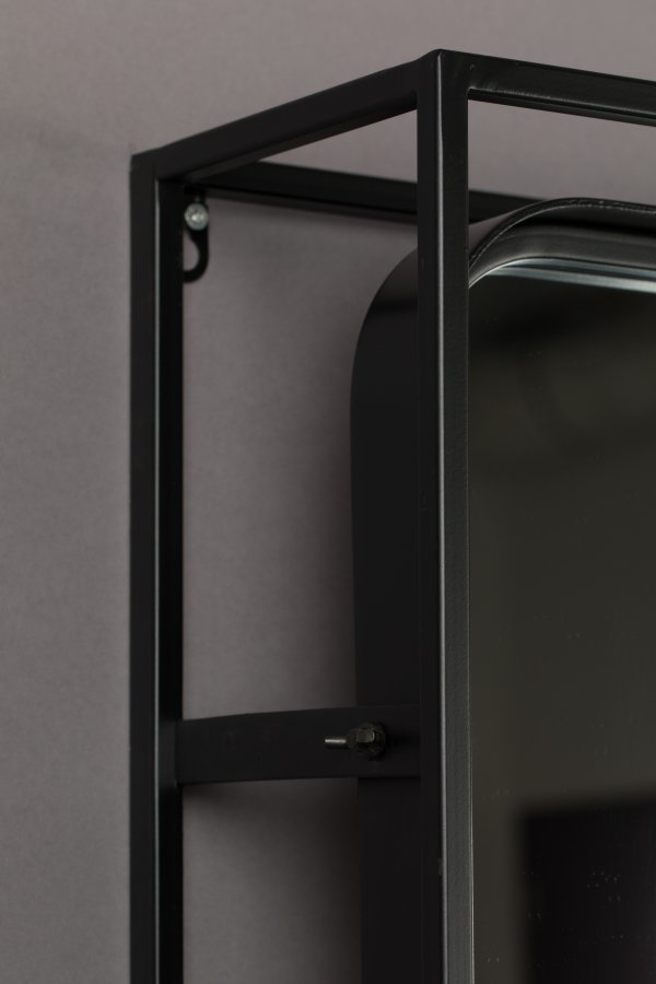 DUTCHBONE Langres vgspejl M, m. knagerkke - spejlglas, natur tr og sort jern (165x53)