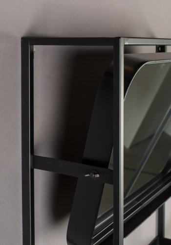 DUTCHBONE Langres vgspejl M, m. knagerkke - spejlglas, natur tr og sort jern (165x53)