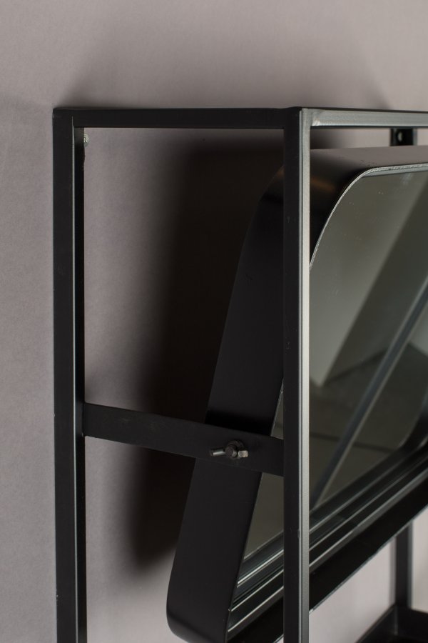 DUTCHBONE Langres vgspejl M, m. knagerkke - spejlglas, natur tr og sort jern (165x53)