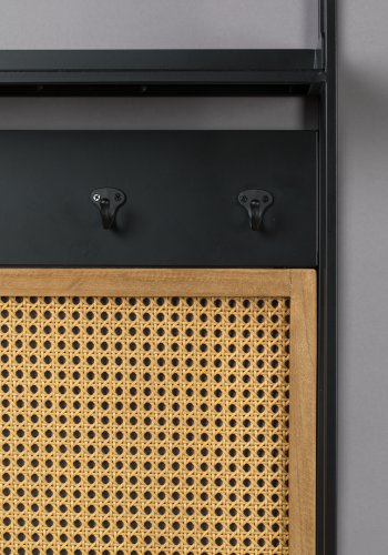 DUTCHBONE Langres vgspejl M, m. knagerkke - spejlglas, natur tr og sort jern (165x53)