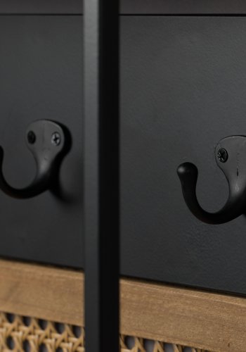 DUTCHBONE Langres vgspejl M, m. knagerkke - spejlglas, natur tr og sort jern (165x53)