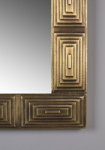 DUTCHBONE Volan vgspejl, rektangulr - spejlglas og messing mangotr (110x70)