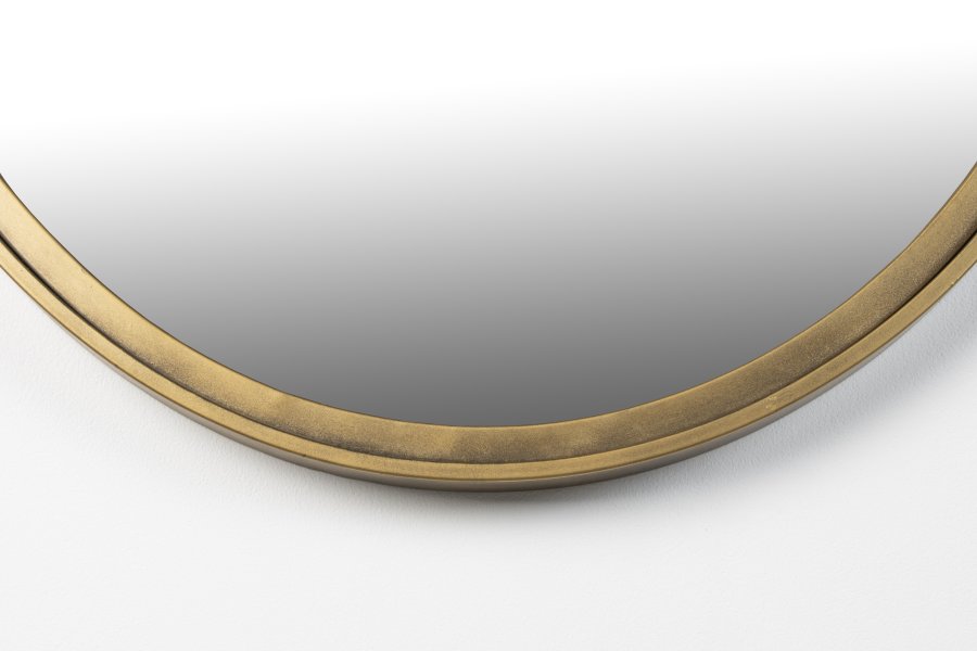 WHITE LABEL LIVING Matz M vgspejl, oval - spejlglas og antik messing jern (80x60)