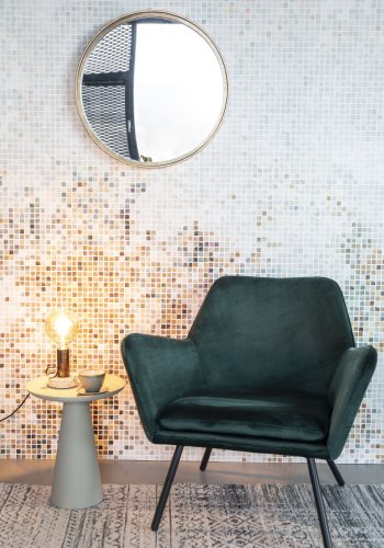 WHITE LABEL LIVING Matz vgspejl, rund - spejlglas og antik messing jern (60)