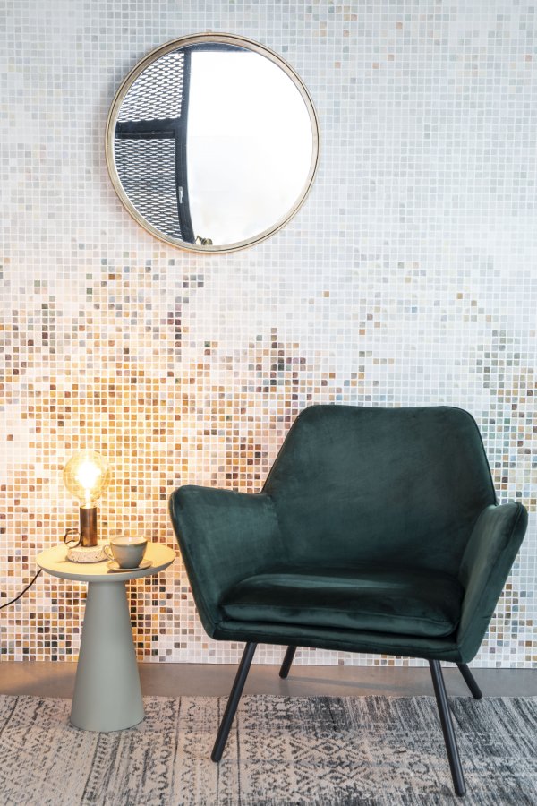 WHITE LABEL LIVING Matz vgspejl, rund - spejlglas og antik messing jern (60)