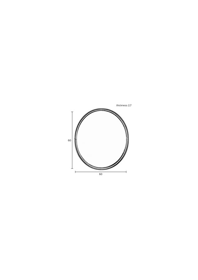 WHITE LABEL LIVING Matz vgspejl, rund - spejlglas og antik messing jern (60)