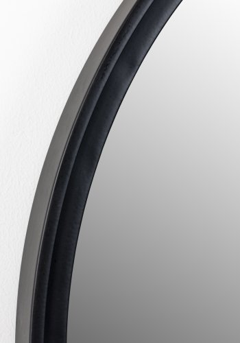 WHITE LABEL LIVING Matz vgspejl, rund - spejlglas og sort jern (60)