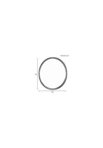 WHITE LABEL LIVING Matz vgspejl, rund - spejlglas og sort jern (60)