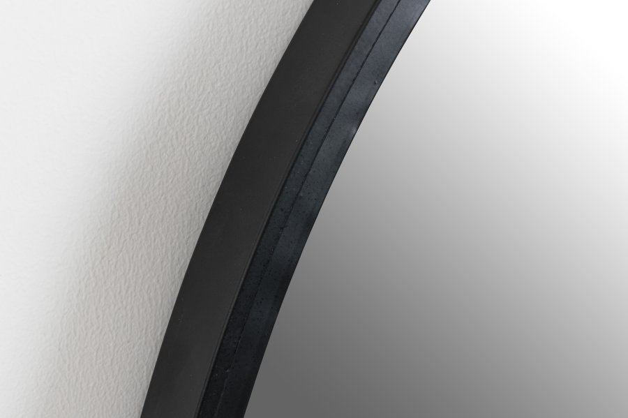 WHITE LABEL LIVING Matz L vgspejl, oval - spejlglas og sort jern (160x60)
