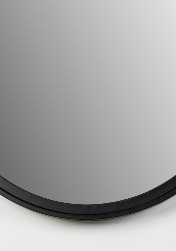 WHITE LABEL LIVING Matz L vgspejl, oval - spejlglas og sort jern (160x60)