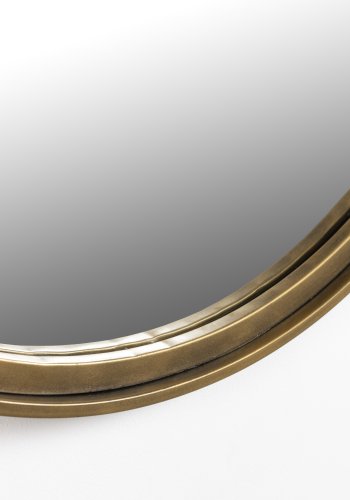 WHITE LABEL LIVING Matz L vgspejl, oval - spejlglas og antik messing jern (160x60)