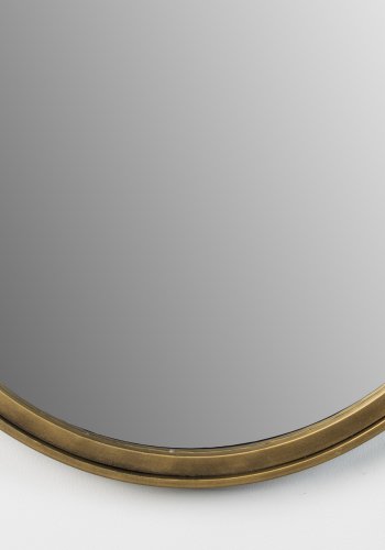 WHITE LABEL LIVING Matz L vgspejl, oval - spejlglas og antik messing jern (160x60)