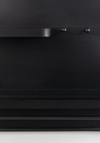 WHITE LABEL LIVING Pascal L vgspejl, m. 2 hylder, 3 knager, trkldestang - sort jern (108x53)