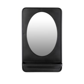 WHITE LABEL LIVING Pascal M vgspejl, m. hylde - spejlglas og sort jern (80x50)