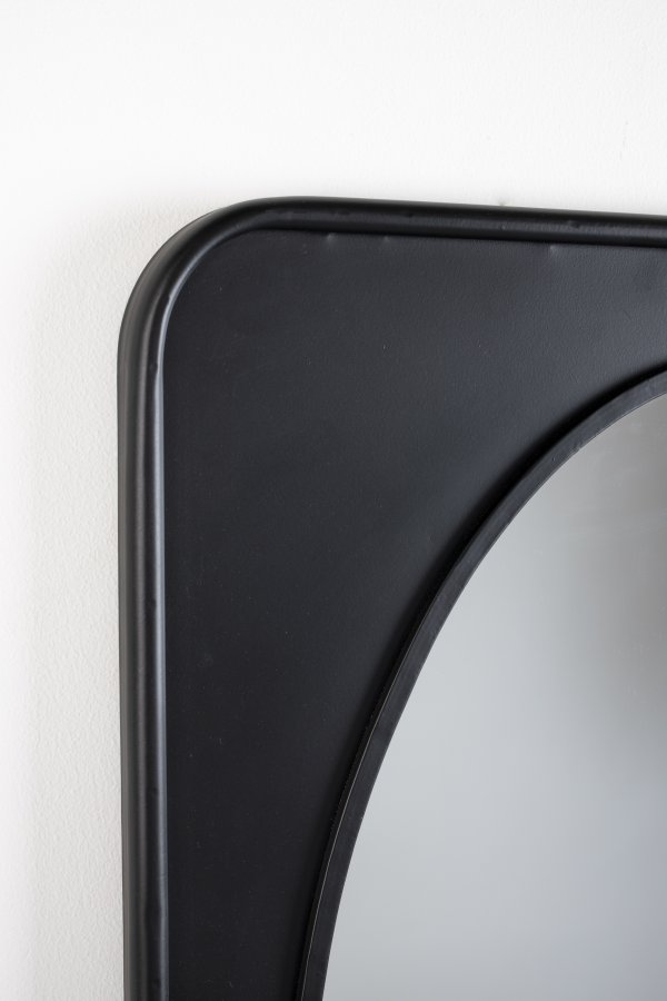 WHITE LABEL LIVING Pascal M vgspejl, m. hylde - spejlglas og sort jern (80x50)