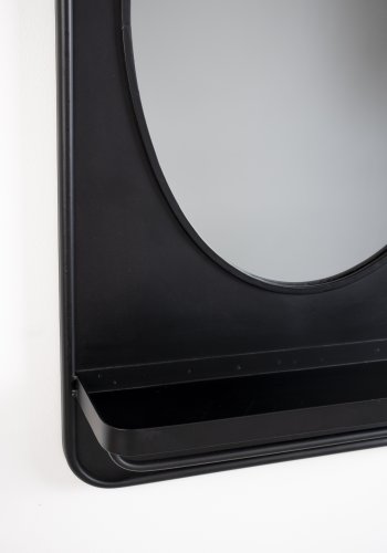 WHITE LABEL LIVING Pascal M vgspejl, m. hylde - spejlglas og sort jern (80x50)