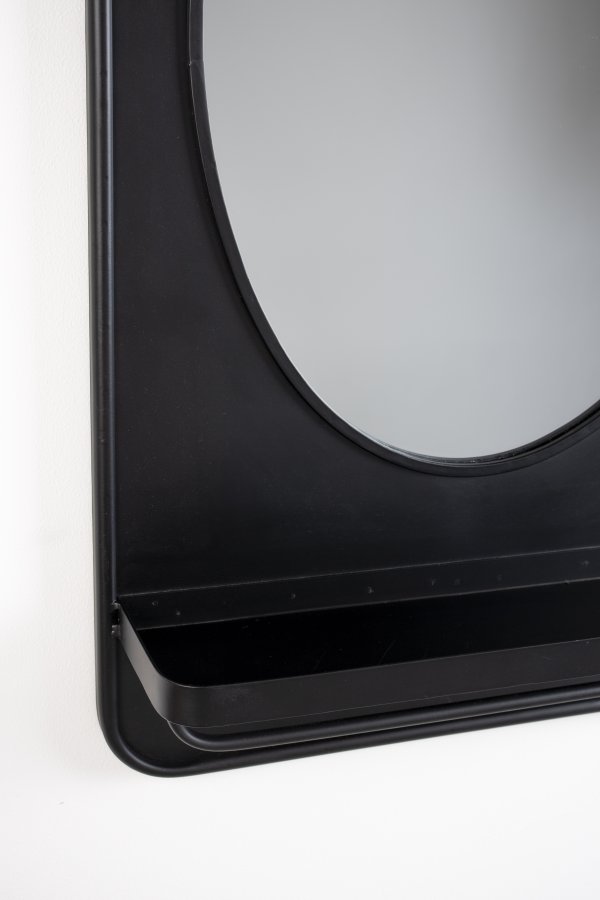 WHITE LABEL LIVING Pascal M vgspejl, m. hylde - spejlglas og sort jern (80x50)