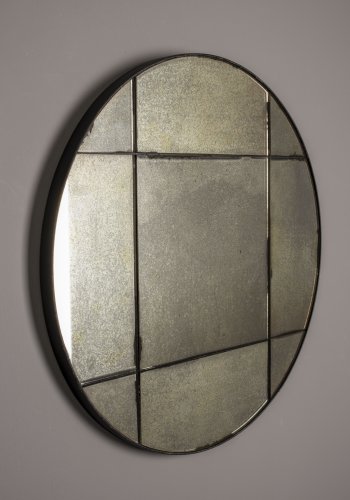 DUTCHBONE Mado vgspejl S, rund - spejlglas og gr tr (40)