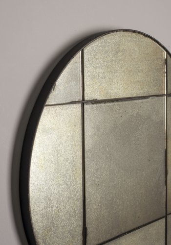 DUTCHBONE Mado vgspejl S, rund - spejlglas og gr tr (40)