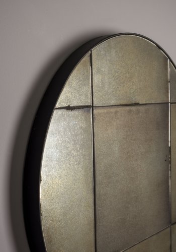 DUTCHBONE Mado vgspejl M, rund - spejlglas og gr tr (60)