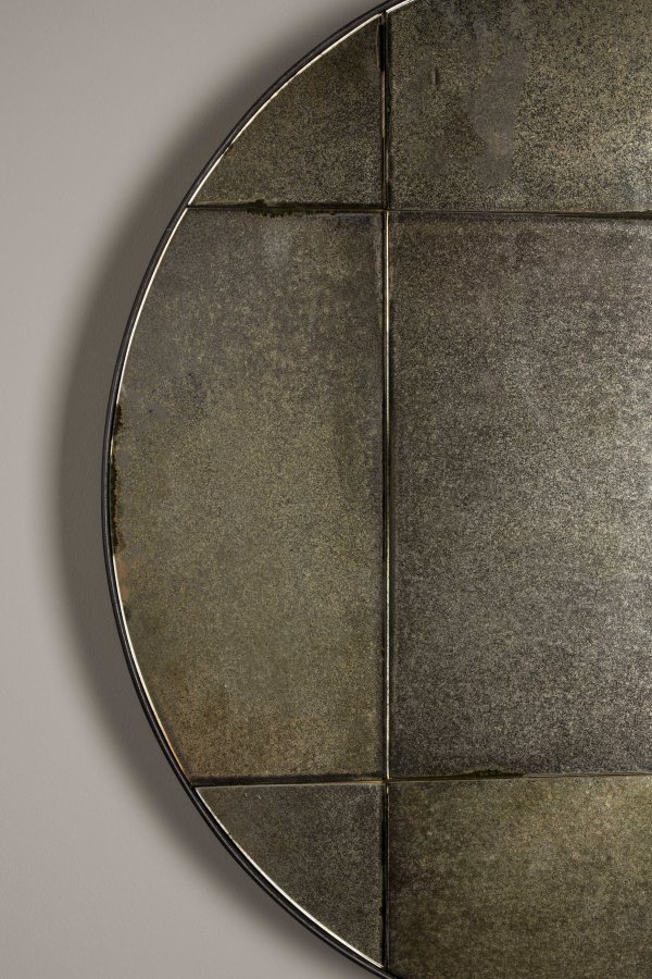 DUTCHBONE Mado vgspejl M, rund - spejlglas og gr tr (60)