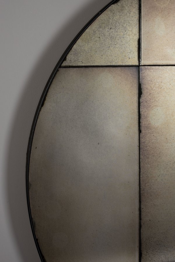 DUTCHBONE Mado vgspejl L, rund - spejlglas og gr tr (89)