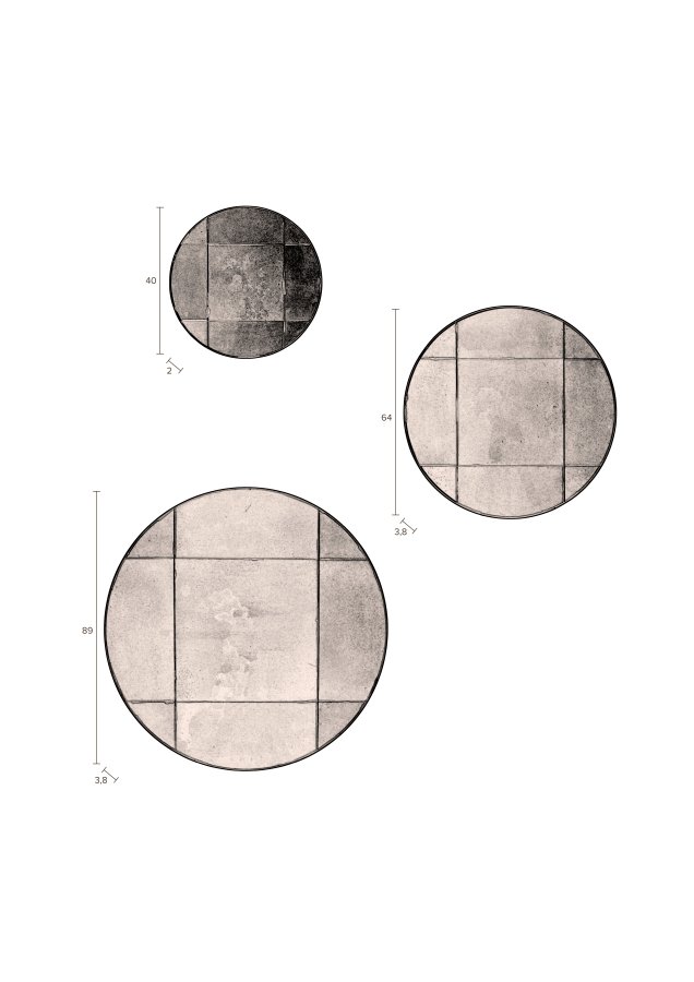 DUTCHBONE Mado vgspejl L, rund - spejlglas og gr tr (89)