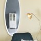 WHITE LABEL LIVING Miya L vgspejl, oval - spejlglas og hvid jern (160x60)