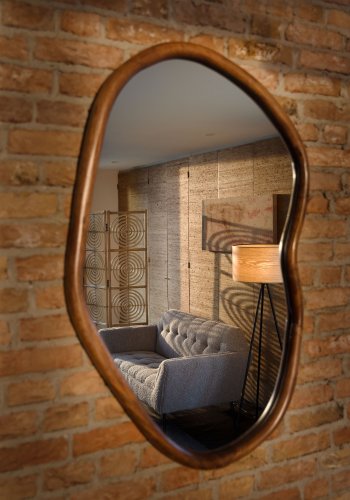 DUTCHBONE Ashley vgspejl, organisk - spejlglas og valnddefarvet mangotr (100x73)