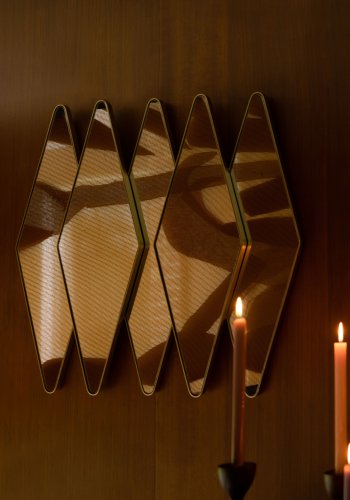 DUTCHBONE Kyoko vgspejl, diamantformet - spejlglas og messing strygejern (70x77)