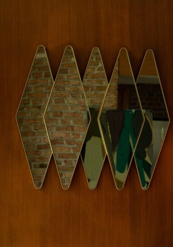 DUTCHBONE Kyoko vgspejl, diamantformet - spejlglas og messing strygejern (70x77)