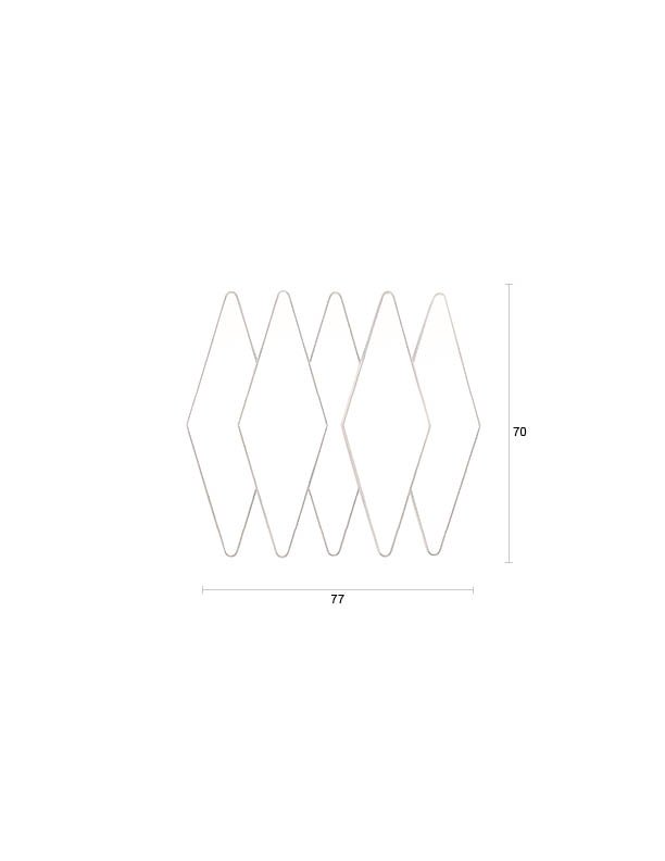 DUTCHBONE Kyoko vgspejl, diamantformet - spejlglas og messing strygejern (70x77)
